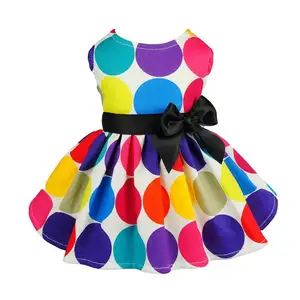 Image of Amazon top seller Vintage Polka Dot Pet Clothes for Dog Dress Cat Vest Shirts Miss pets dress ready to ship