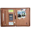 Famous Multifunction 6000mah Custom File Folder A4 PU Leather Portfolio with Power Bank