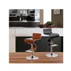 China New Design S Shape Swivel Wooden/ Leather Bar Stools