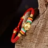 Hot Sale Health Hand Made Lucky Peace knot monkey red string woven rope wrap Fashion Terylene bracelet Red