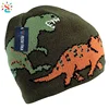 Personalized beanie babies with string merino wool tassel dinosaur pattern animal hat