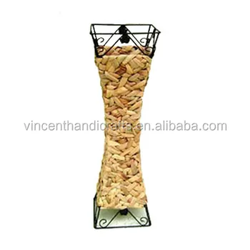 Hot Sell Pretty Wire Metal With Rattan Wicker Body Floor Vase Buy