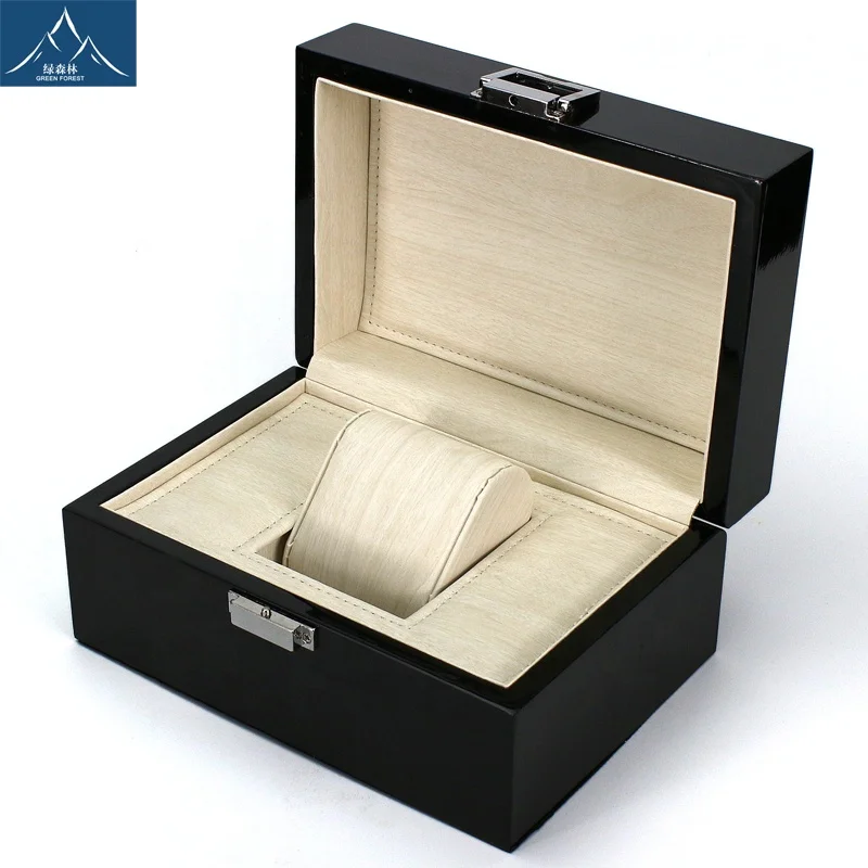 

Custom logo printed luxury watch box wooden watch cases