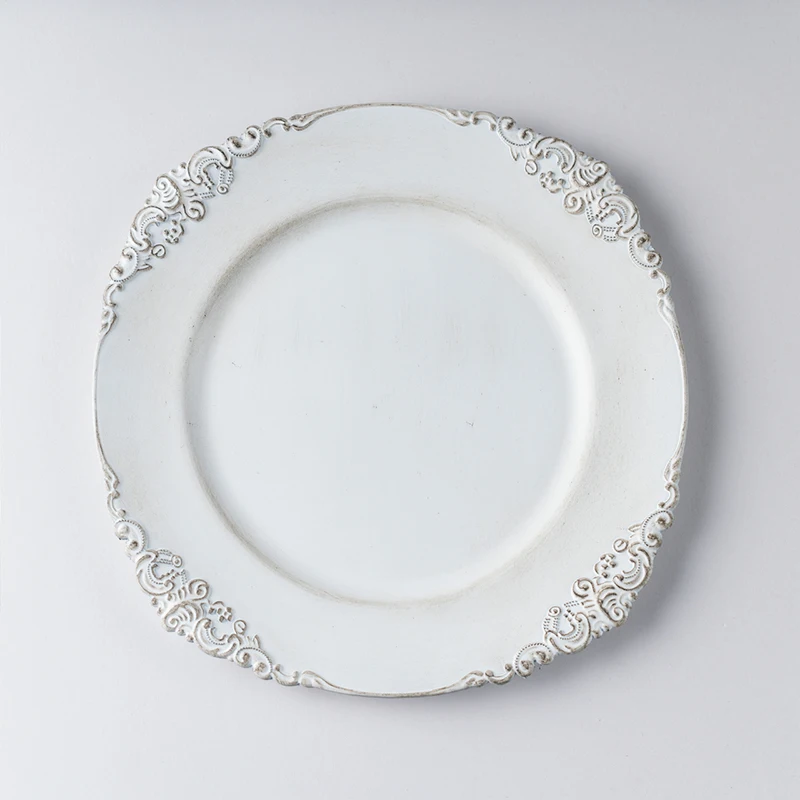 

Round Plastic cake Charger Plates For Wedding Decoration, White,black
