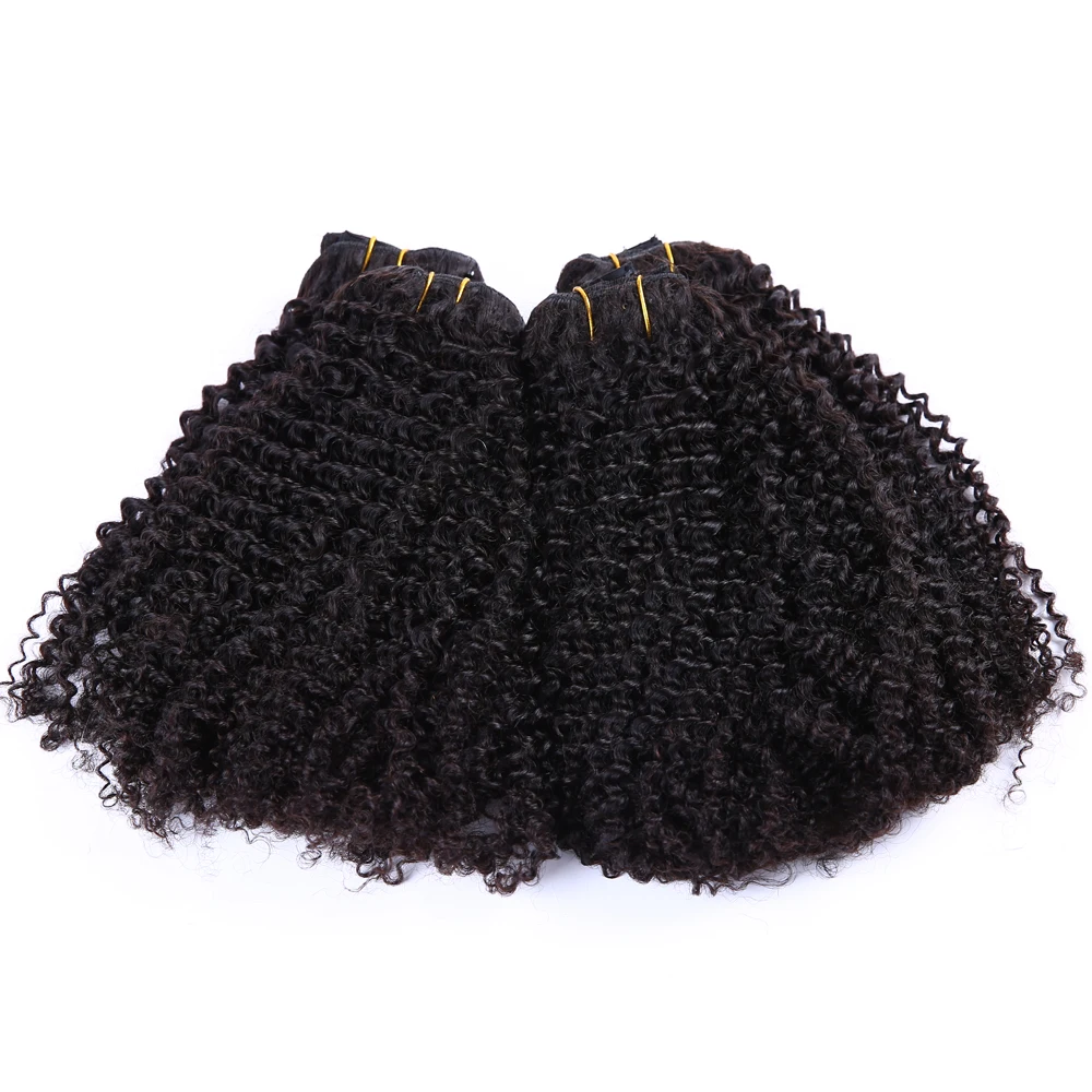 

8a high grade natural black 12-20" 100g clip in brazilian human hair afro kinky curly