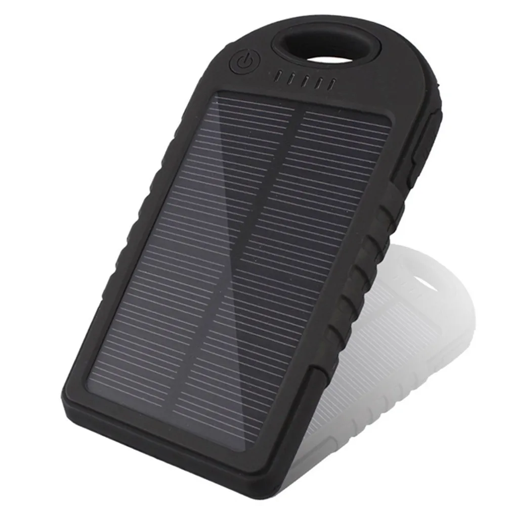 

portable solar charger power bank 5000mah, Black blue,gold,gray,green,orange pink, red,silver,white,yellow