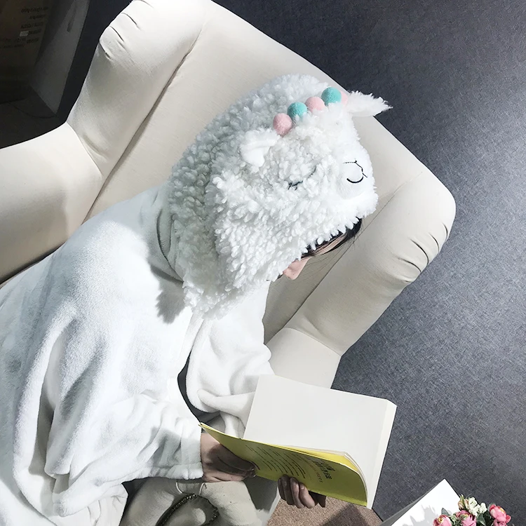 Unicorn Plush Blanket Wearable Swaddle Hooded Blanket With Unicorn