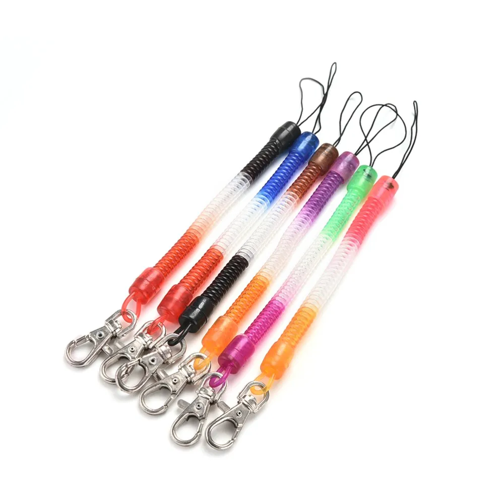 Various Plastic Coil Spiral Cords With Key Ring Pu Spring Pipe Rope Key ...