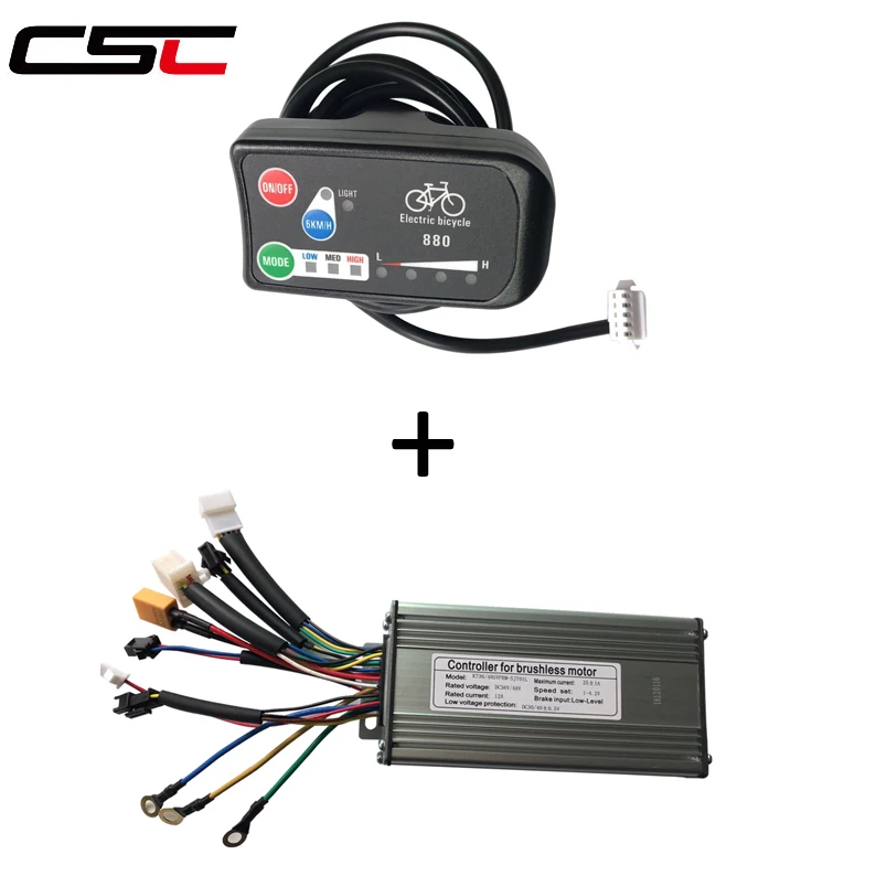 

36/48V 250/350/500W Electric Bicycle Scooter Brushless 9 Mosfet Sine Wave Controller with color KT LED Display Regeneration