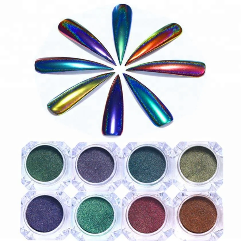 

12 Colors Peacock Holographic Laser Nail Art Powder Shinning Nail Pigment for Nail Polish