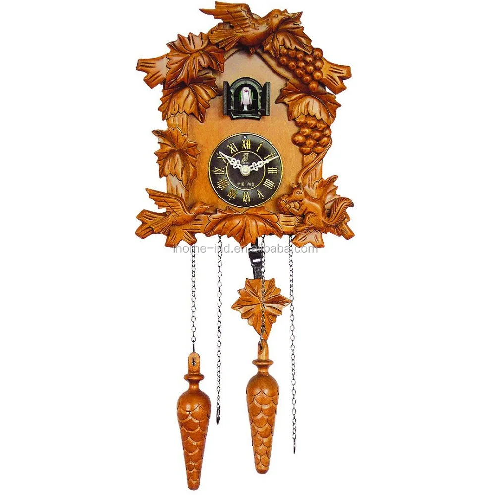 
alibaba china wood carving clock cuckoo bird wall clock 