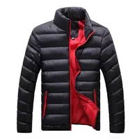 

Winter Mens Stand Collar Solid Color Thicken Leisure Down Cotton Coat