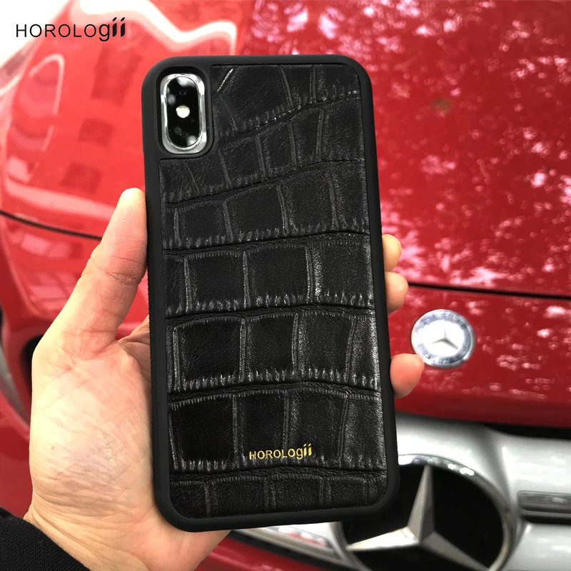 Best Selling for iphone X case Luxury black crocodile pattern mobile accessories for apple