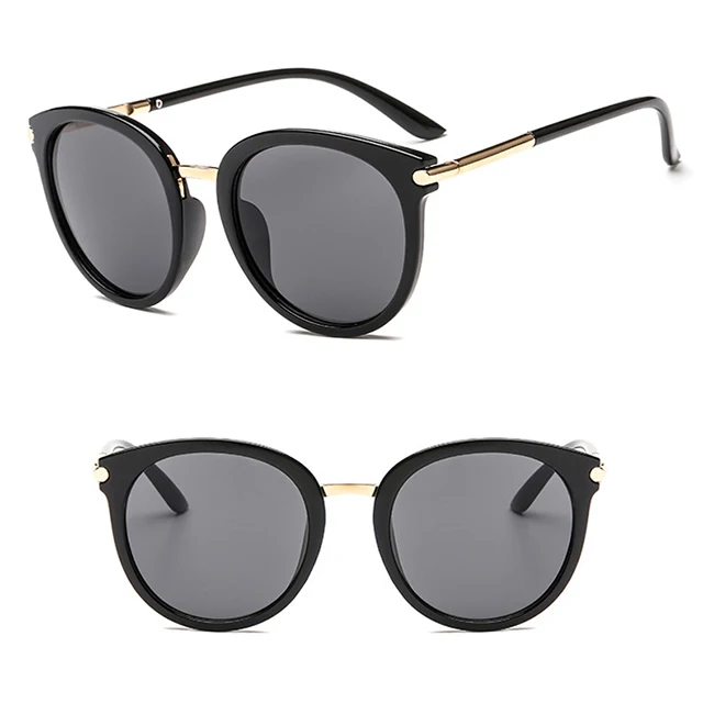 

DLL3290 New Style High Quality Metal PC Mirror Lens Women Fashion Round Sunglasses