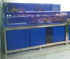 Dingfeng customized supermarket restaurant one water system chiller 2 layers front control sliding door fish tank