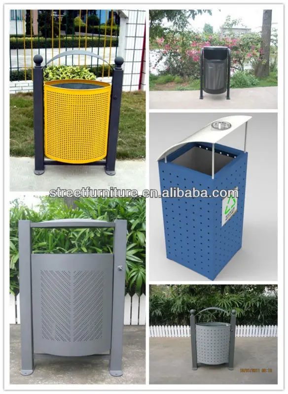 New Designed Outdoor Galvanized Steel Street Recycle Waste Bin Outdoor Buy Outdoor Recycle Bin