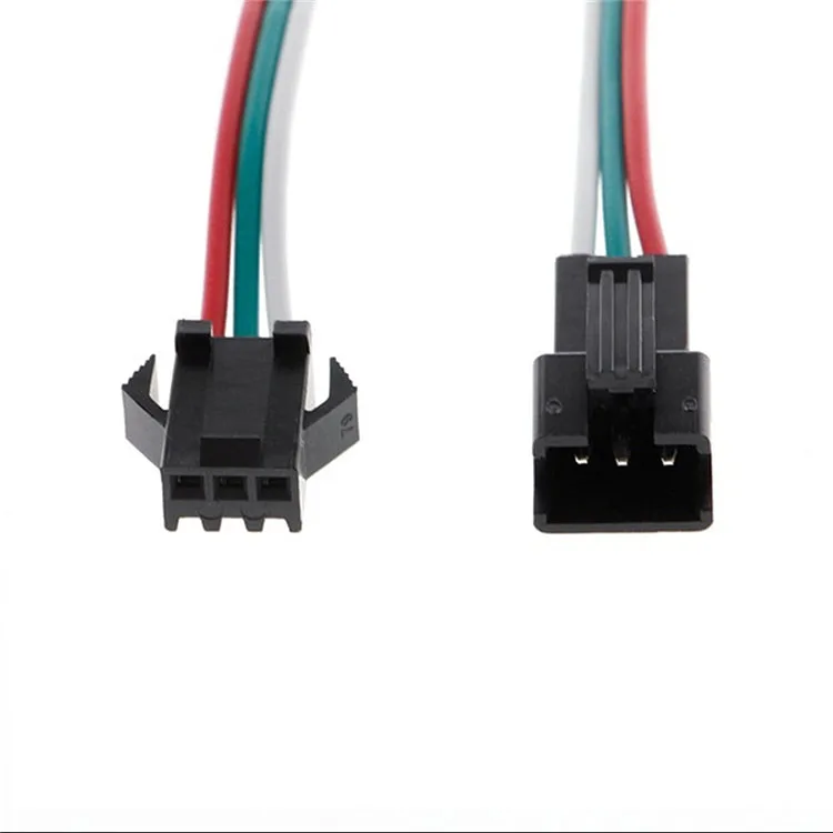 

JST SM 3 Pins/head Male to Female Plug/Wire Quick Connector for WS2812B RGB LED Strip