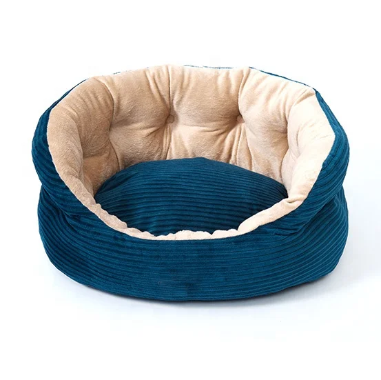 

Precision Shearling Round Cutepet Bed Pet Dog Products Dgo Mattress Dog Seat Animal House Dgo Bed, Brown /gray/blue