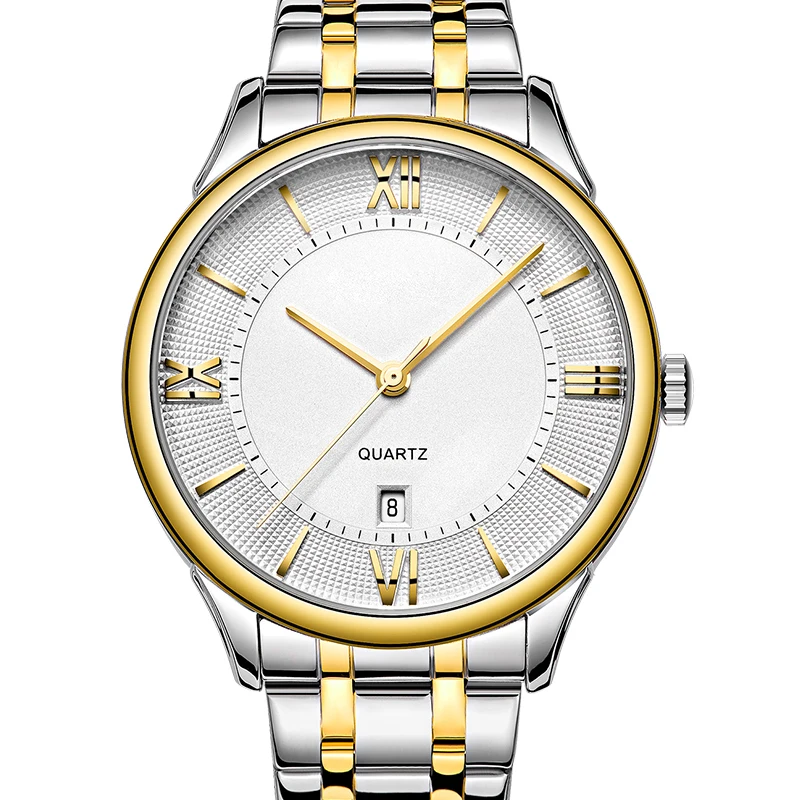 

Wholesale Sports Stainless Steel Band 24 Hours Alarm Calendar Wristwatch, As below