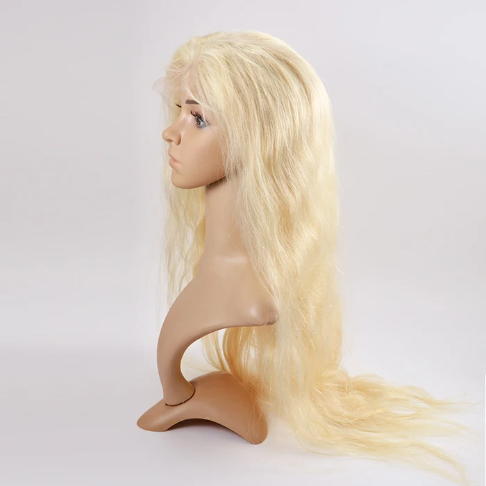 

2019 100% unprocessed full lace 613 human hair wig with lace frontal body wave fast shipping, 613 blonde color