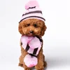 Fashion knitted fabric winter accessories pet dog hat and scarf set