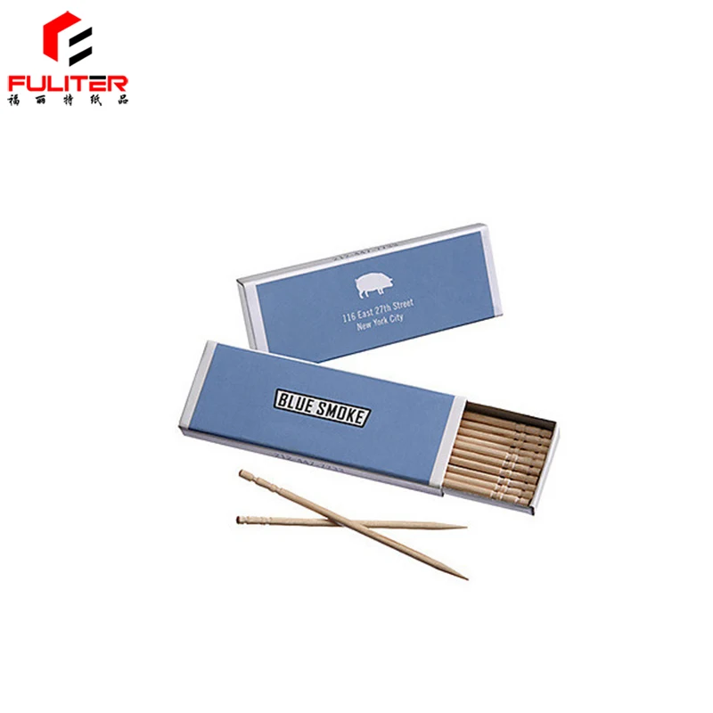

High quality toothpick packaging paper wooden toothpick box toothpick case, As your design