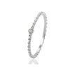 13818 xuping simple thin rhodium color finger ring solitaire design white stone rings