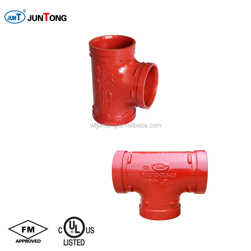 
FM UL CE approved ductile iron grooved fitting/reducer/reducing tee/flexible coupling/elbow/tee/cap 