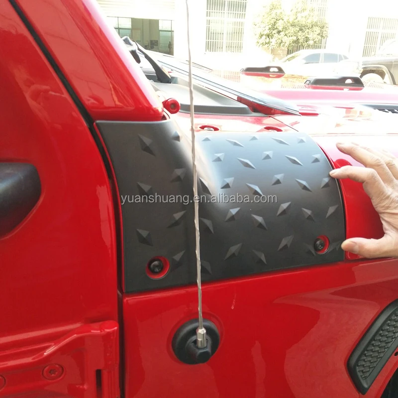 

Steel Hood corner cover for Jeep wrangler JL 2018+ steel exterior corner offroad auto parts, Black