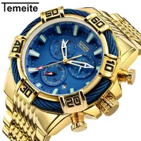 

Top Brand Temeite Quartz Chronograph Analog Watch Luxury Watch Men Waterproof Military Wristwatches Men Clock Relogio Masculino