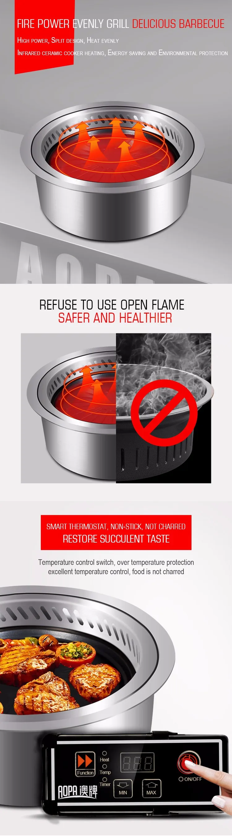 Aopa Dt40 Japanese Electric Indoor Barbecue Grill Buy Barbecue Grill