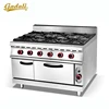 Commercial stainless steel 6 burner table top gas range cooker with oven