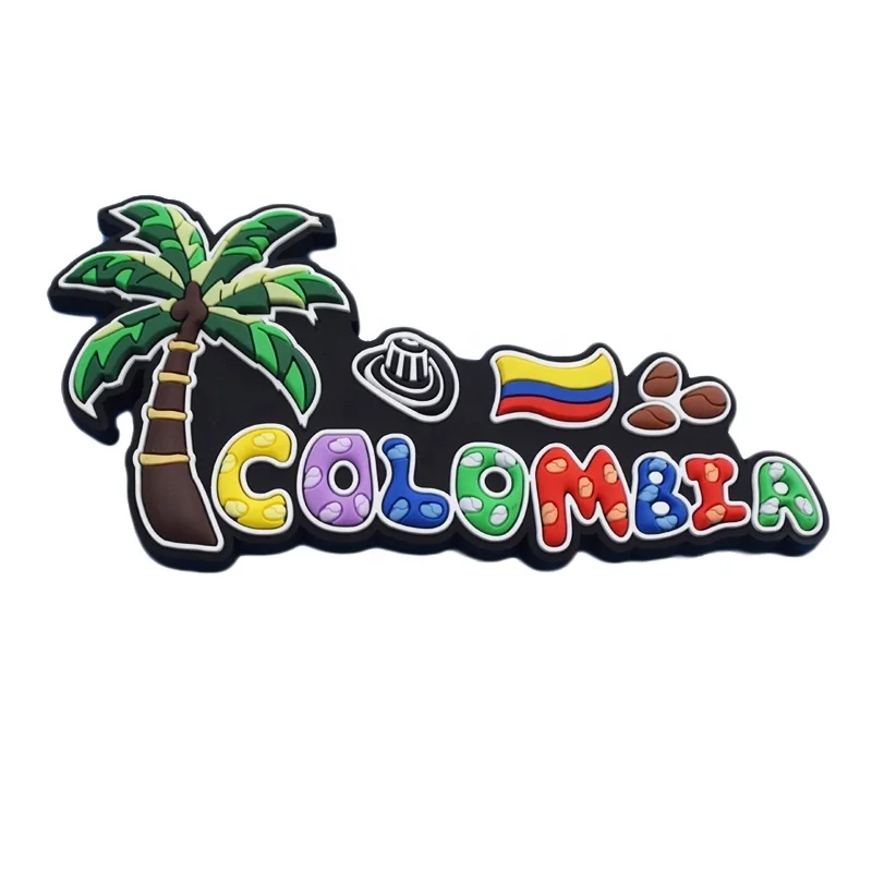 Customized Travel Souvenir Colombia Countries Soft Pvc Rubber Fridge