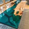 South American black walnut solid wood dining tables top blue transparent table a manger river epoxy resin table