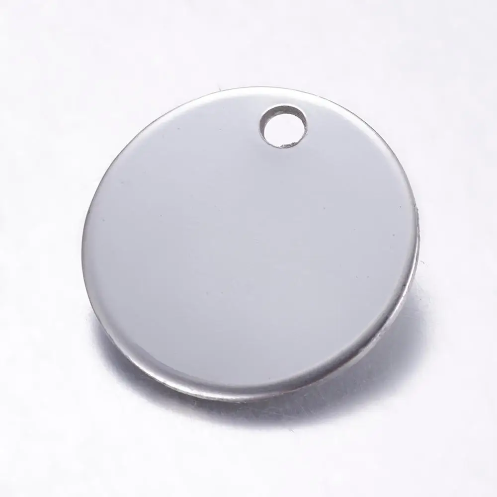 

PandaHall 201 Stainless Steel Blank Round Stamping Blank tags Charm, Original color