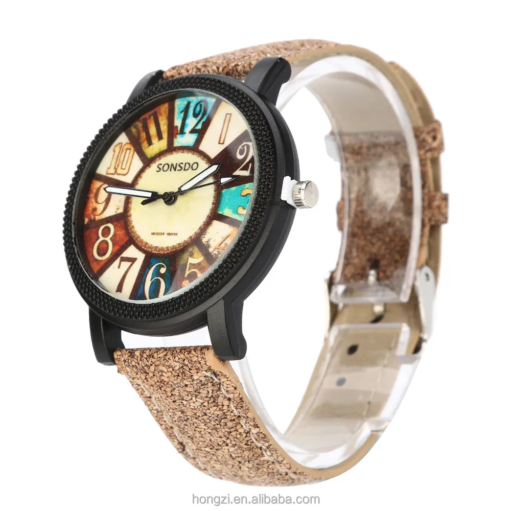 

Women Women's Watches Relogio feminino Leather Band Analog Vogue Harajuku Graffiti Pattern Quartz Watch Ladies Women