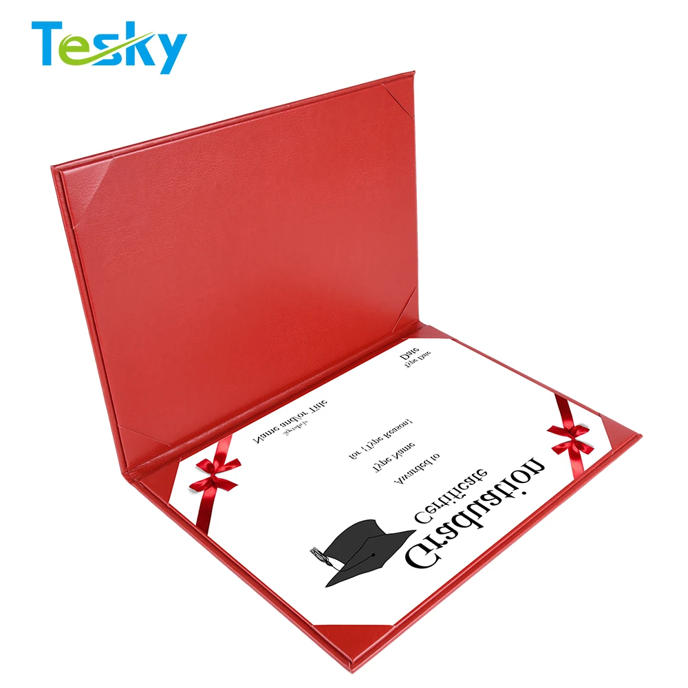 2018 Factory Wholesale Diploma Cover A4 Leather Certificate Holder