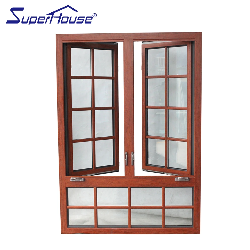 American market soundproof glazing horizontal outward opening casement window