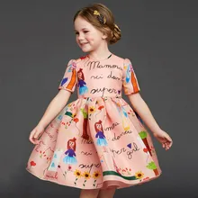 Retail 2015 girl dress High-quality goods clothing Cartoon short-sleeved summer autumn princess dresses