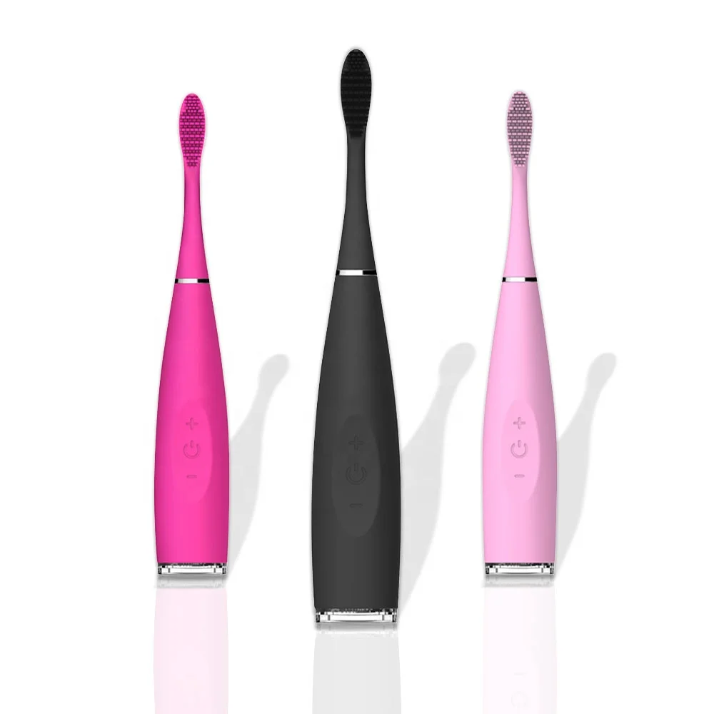 

2019 factory price trending product USB electric toothbrush silicon tooth brush for adult, Pink/red/black