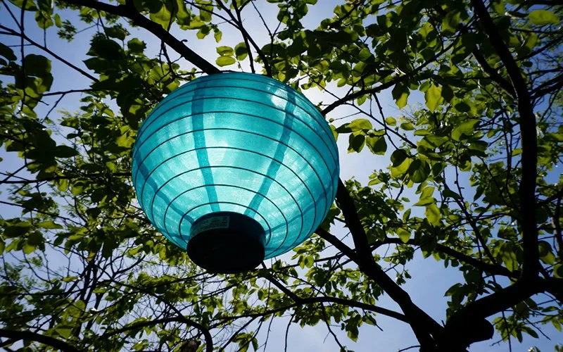 Solar Inflatable Paper Led Lantern Garden Paper Lantern - Buy Garden