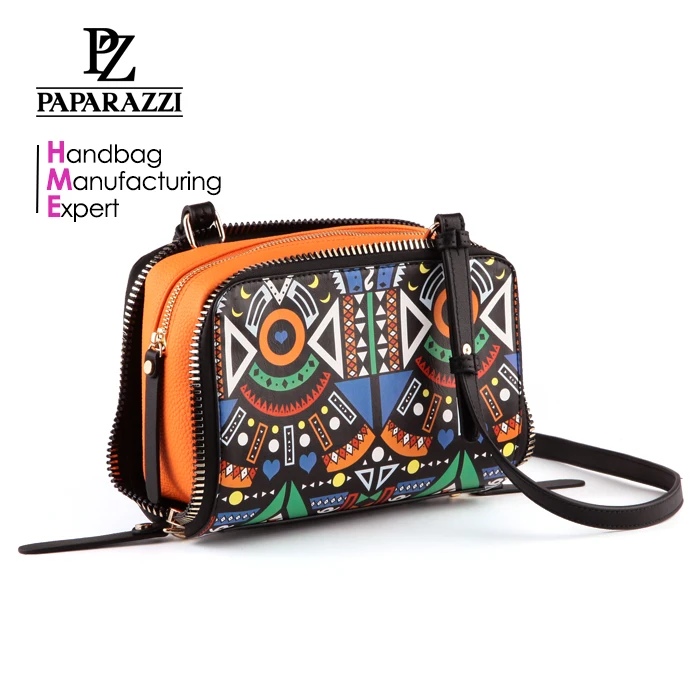 

5147-PAPARAZZI manufacturer fancy printing style messenger bags fashion girls crossbody bags, Black, various colors available