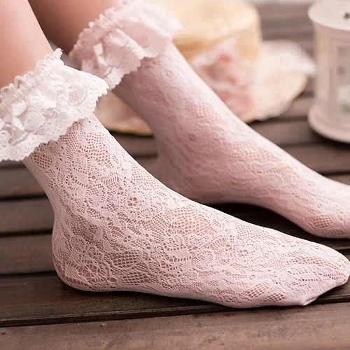 

Princess Style Lace Ankle Decoration Women Boat Socks, Image