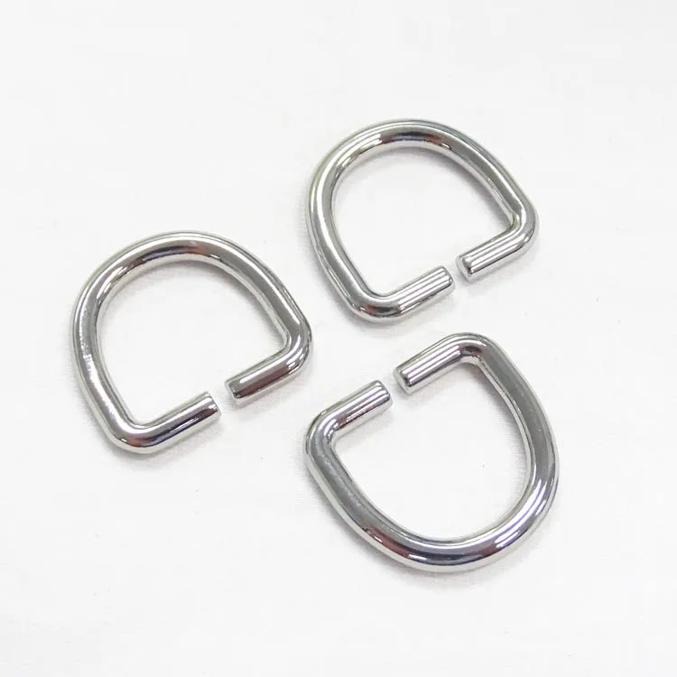 

Shiny nickel belt strap adjustable hook loop d ring buckle for bag