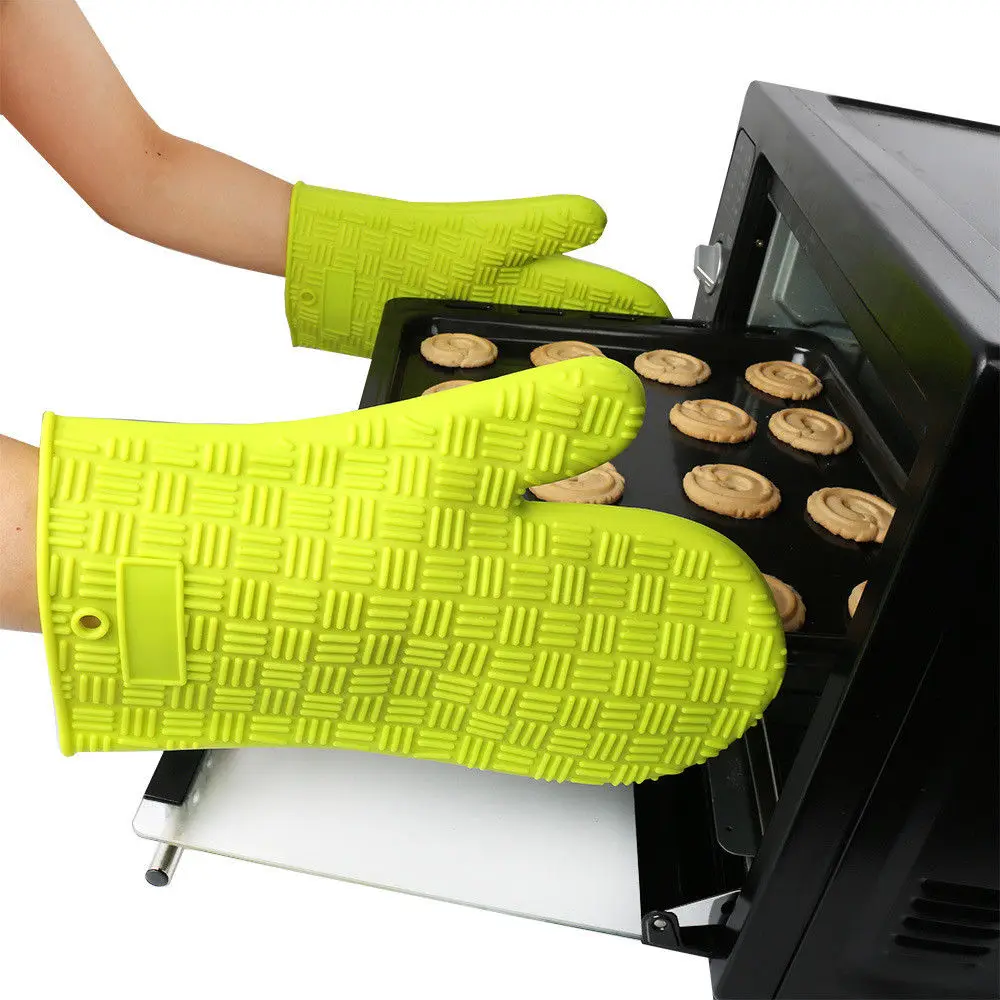 oven gloves baking glove silicone temperature resistant heat mitts mittens burn cooking pot holder insulation grips microwave mini