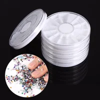 

10 x Empty Nail Art Decoration Wheel Container Plastic Case