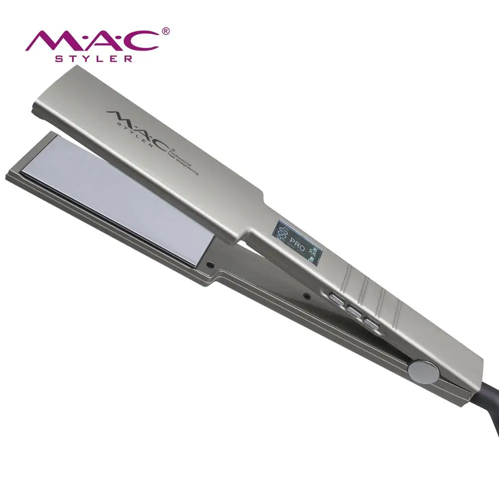

Stainless steel mirror fashion Hair Straightener Titanium Plate Ergonomic Handle Professional salon flat iron hair straightener