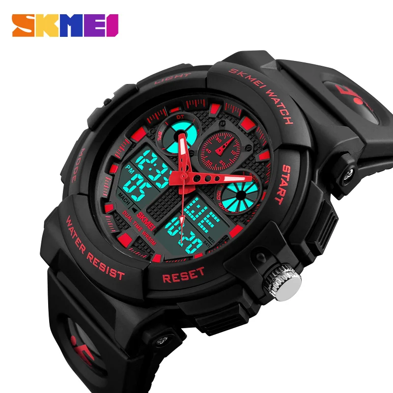 SKMEI 1270 Dual Display Wristwatches Men Sports Watches Digital Double Time Relogio Masculino Chronograph Time Watch Watwrproof