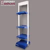 Metal floor standing pump display rack with Moveable laminates