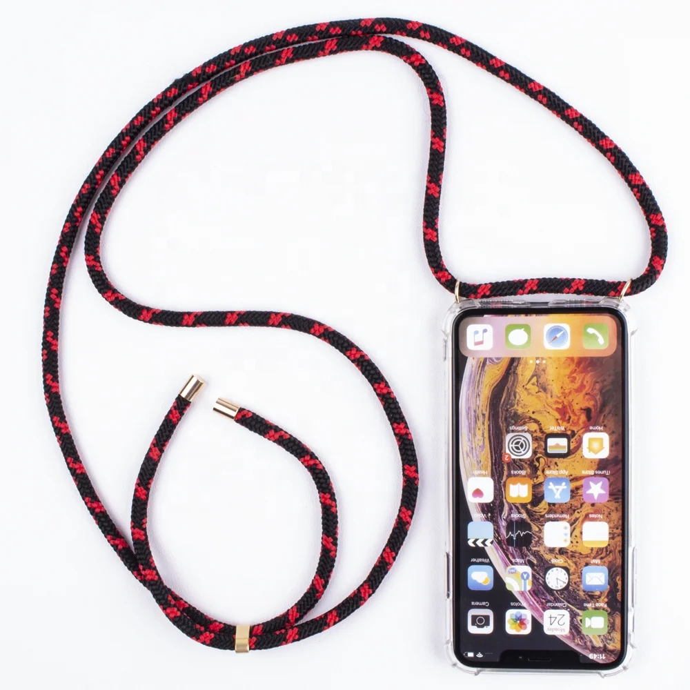 

Shock-proof Transparent Clear Custom Silk Print Logo Phone Accessories with Necklace Smartphone Cover, N/a